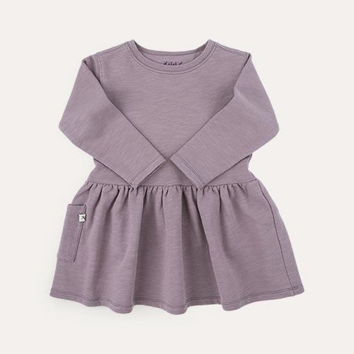 Lavender KIDLY Label Organic Sweatshirt Dress
