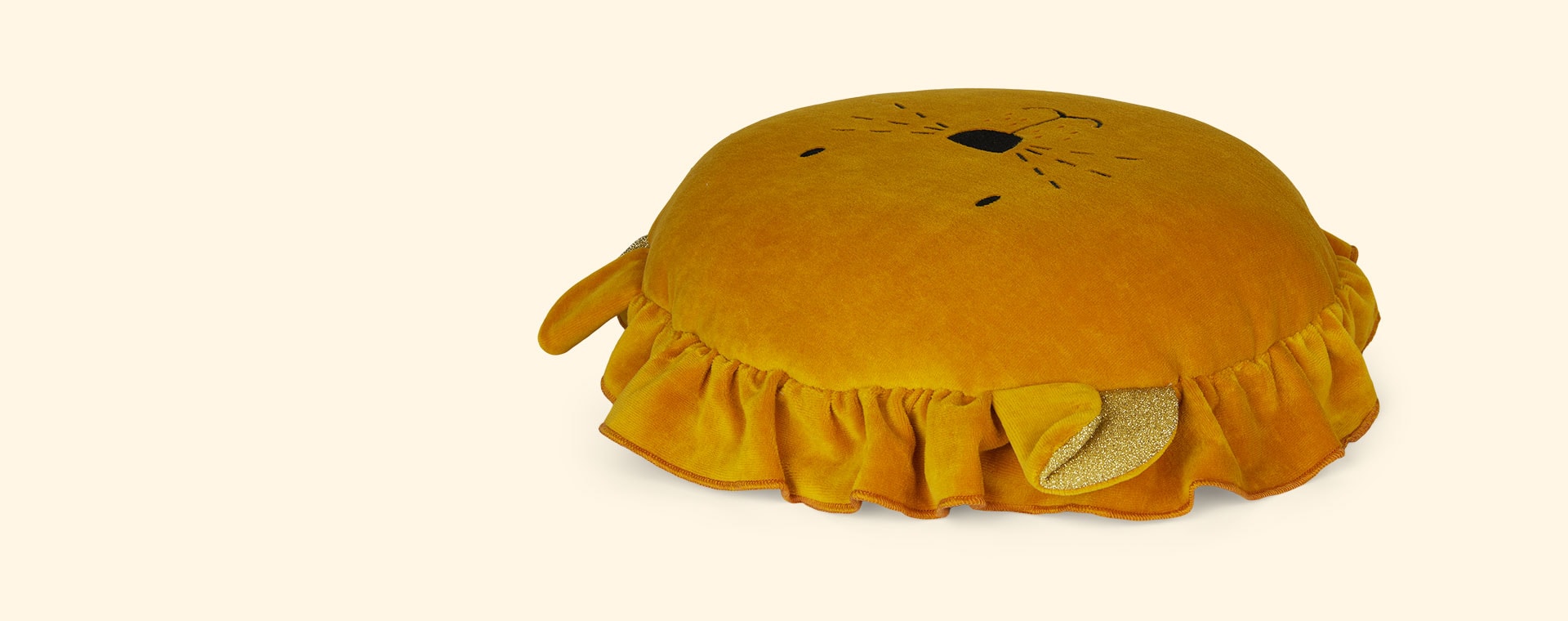Mustard wigiwama Lion Cushion