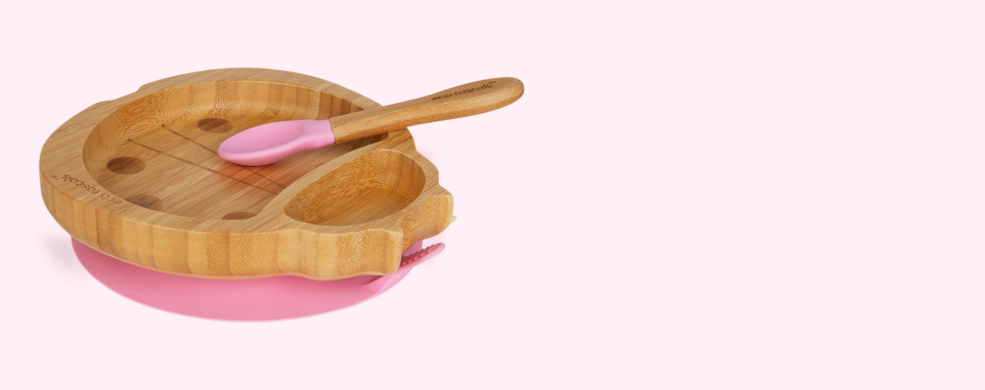 Pink eco rascals Bamboo Suction Ladybird Tableware Set