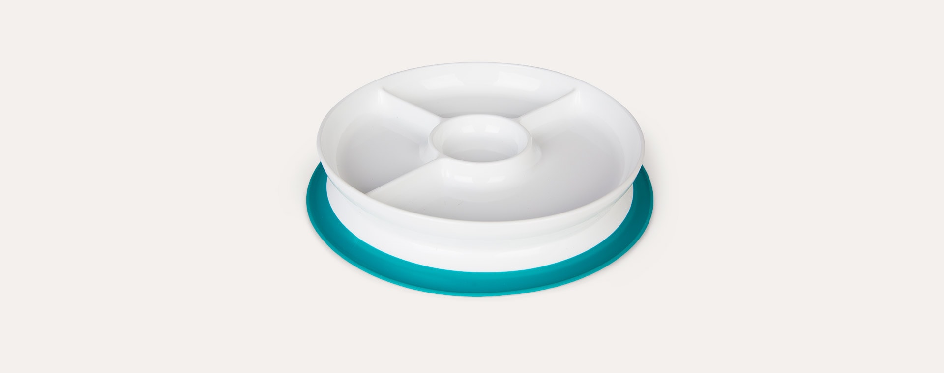 Teal OXO Tot Stick & Stay Suction Divided Plate
