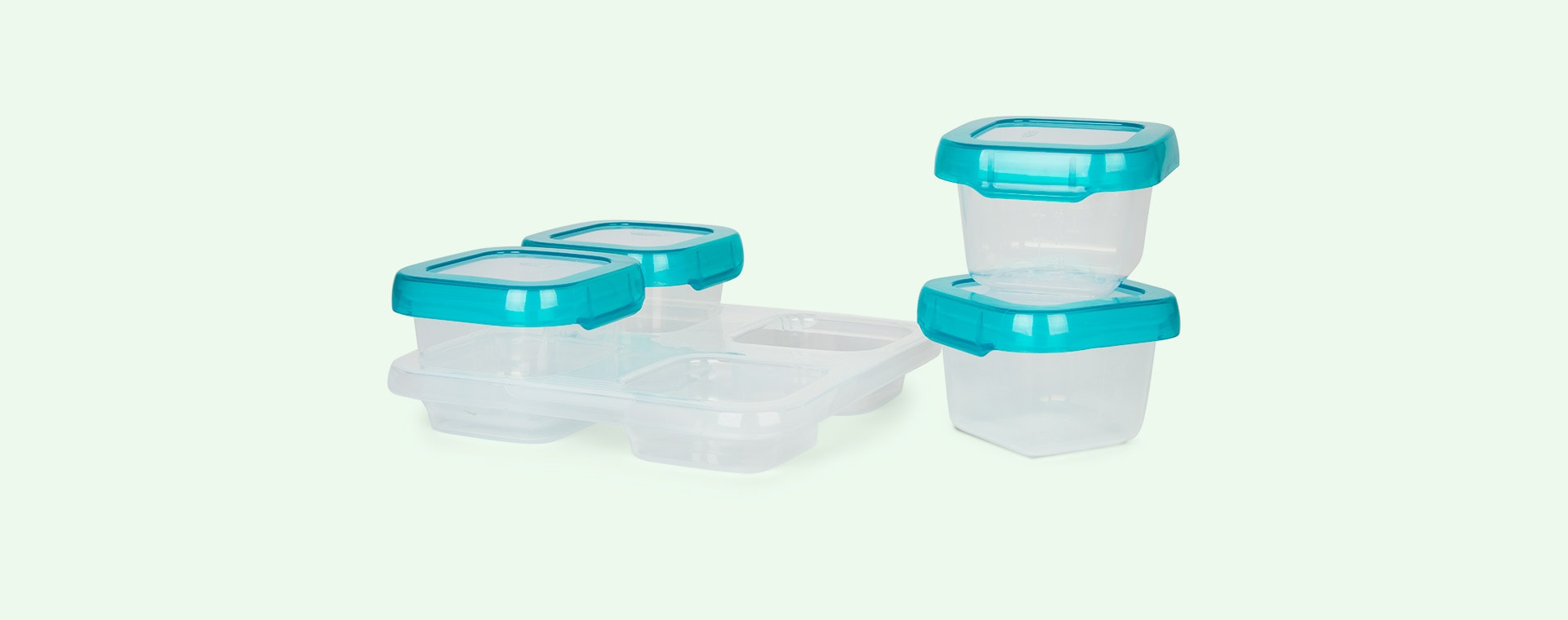 Teal OXO Tot Baby Blocks Freezer Storage Containers (4oz)