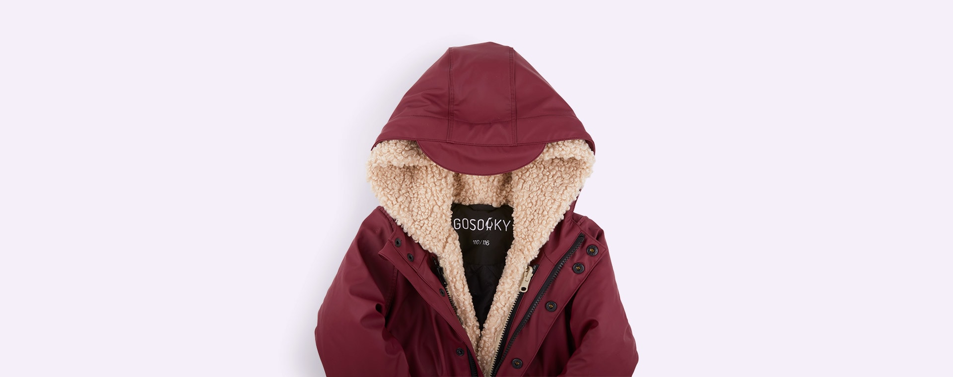 Red/ Teddy GOSOAKY 3-in-1 Snake Pit Waterproof Coat & Hooded Jacket