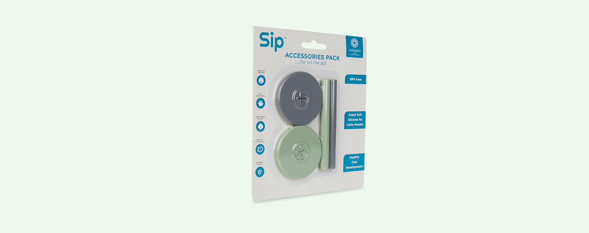 Sage Green/ Slate Grey Cognikids Sip Accessory Pack