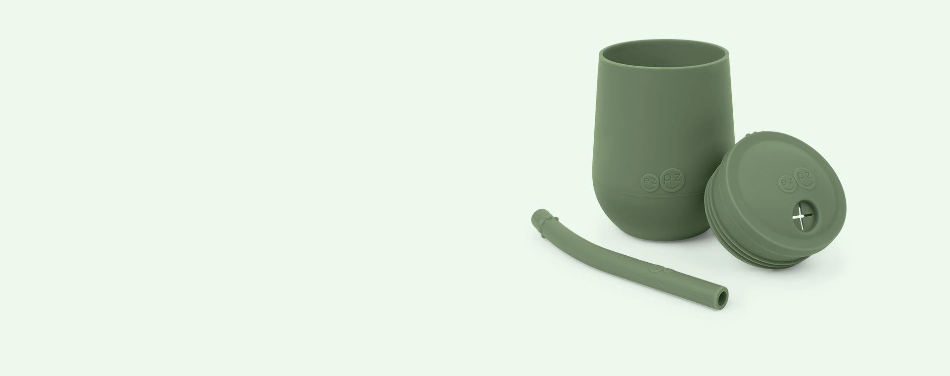 Olive ezpz Mini Cup + Straw