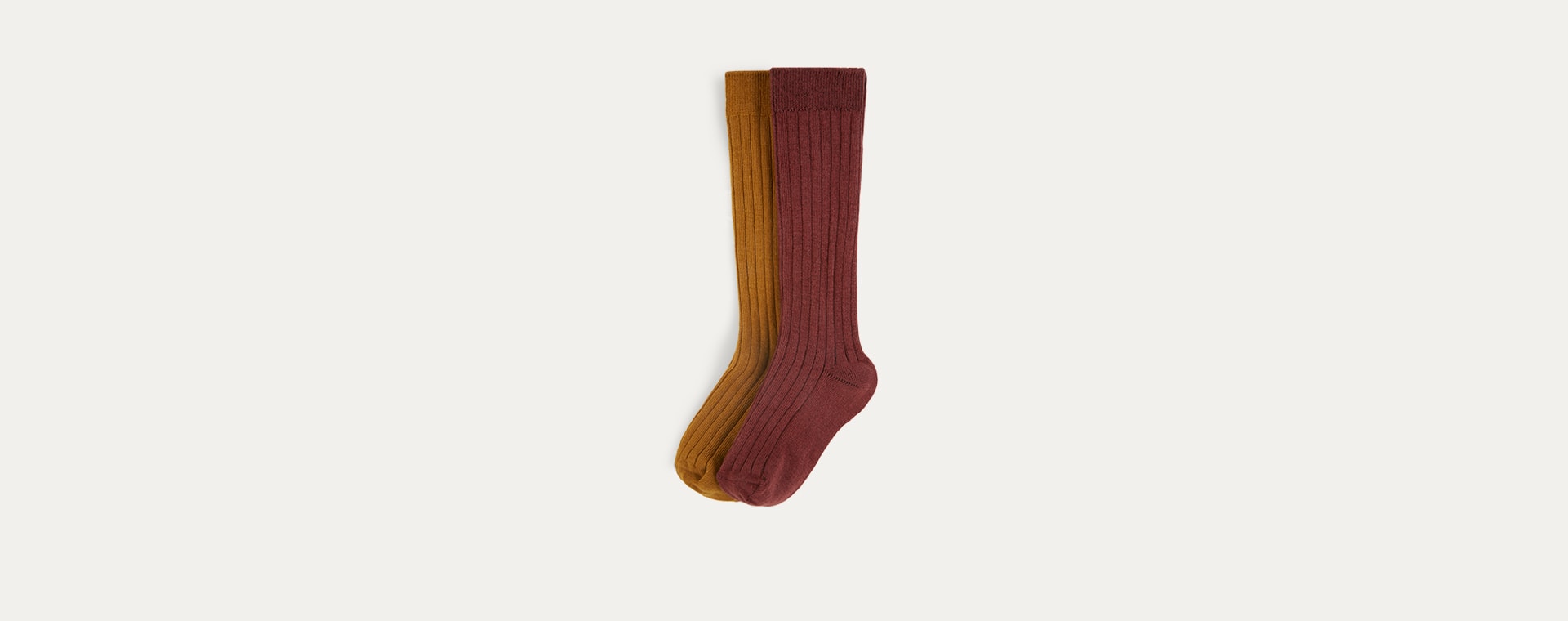 Mustard Mix KIDLY Label 2-Pack Long Socks