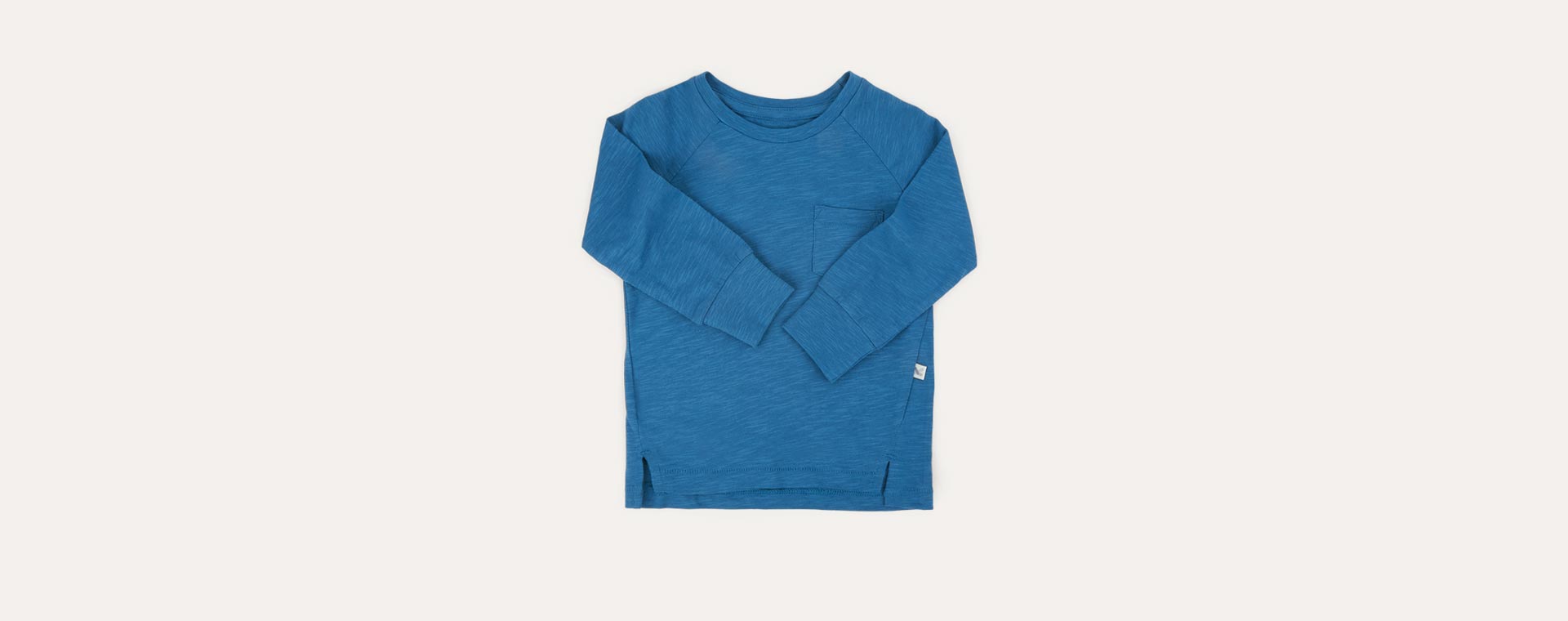 Cadet Blue KIDLY Label Perfect Long Sleeve Tee