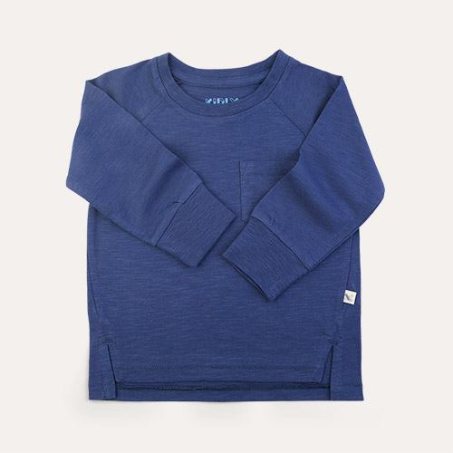 French Navy KIDLY Label Perfect Long Sleeve Tee