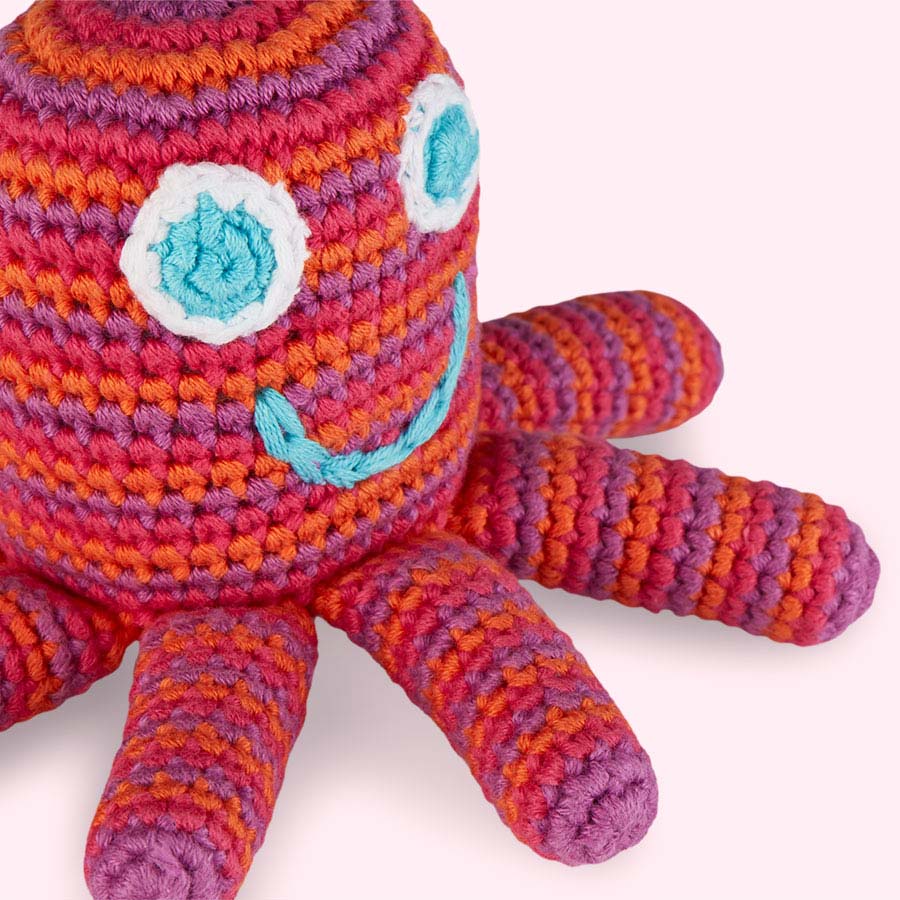 Pebble | Pebble Rattle - Octopus pink