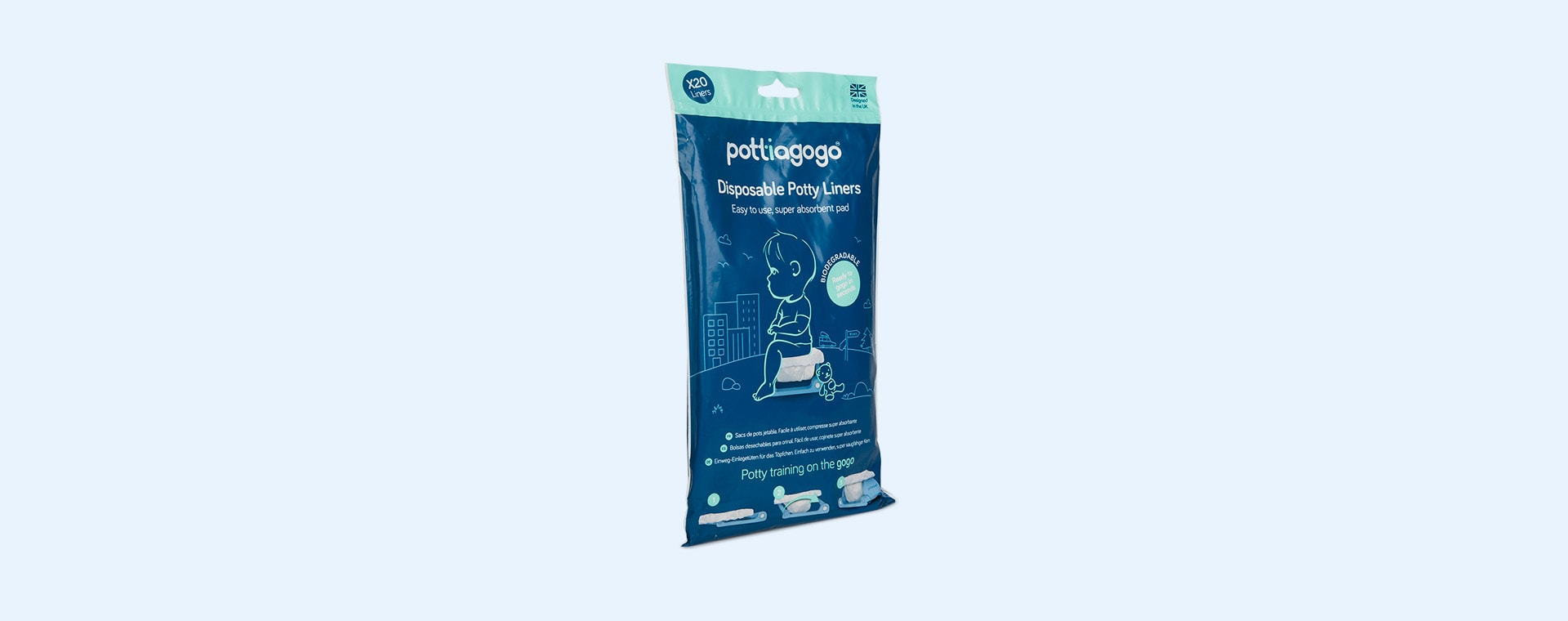 White Pottiagogo Biodegradable Potty Liners