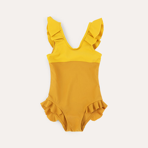 Mustard KIDLY Label Recycled Frill Swimsuit