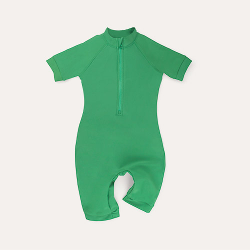 Grass Green KIDLY Label Recycled Sun Suit