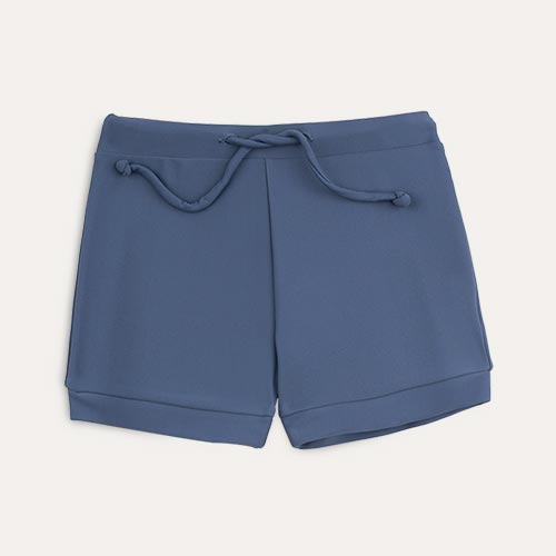 Airforce Blue KIDLY Label Recycled Swim Trunks