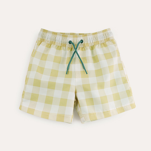 Pear Gingham KIDLY Label Recycled Swim Shorts