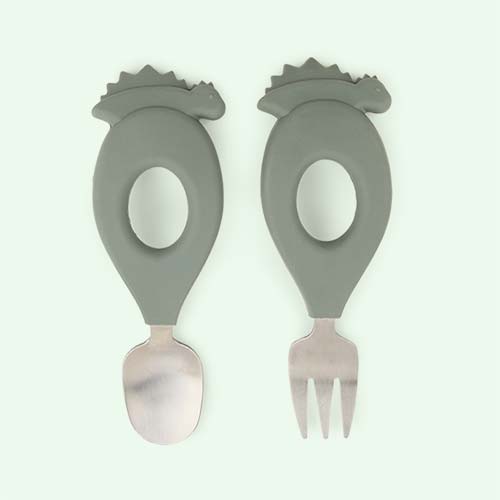 Dino / Faune Green Liewood Stanley Baby Cutlery Set