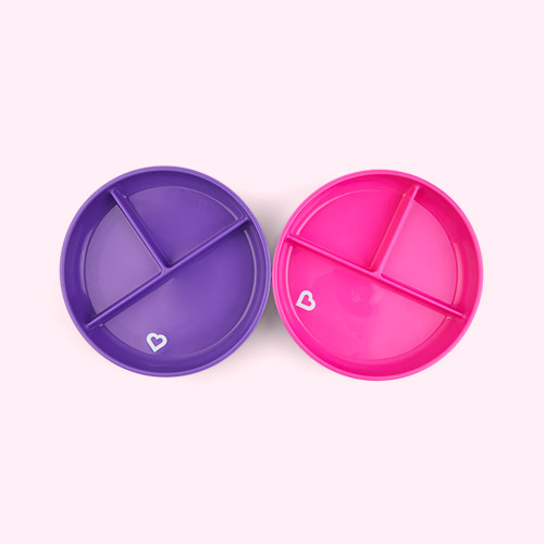Pink/Purple Munchkin 2-Pack Stay Put Suction Plates