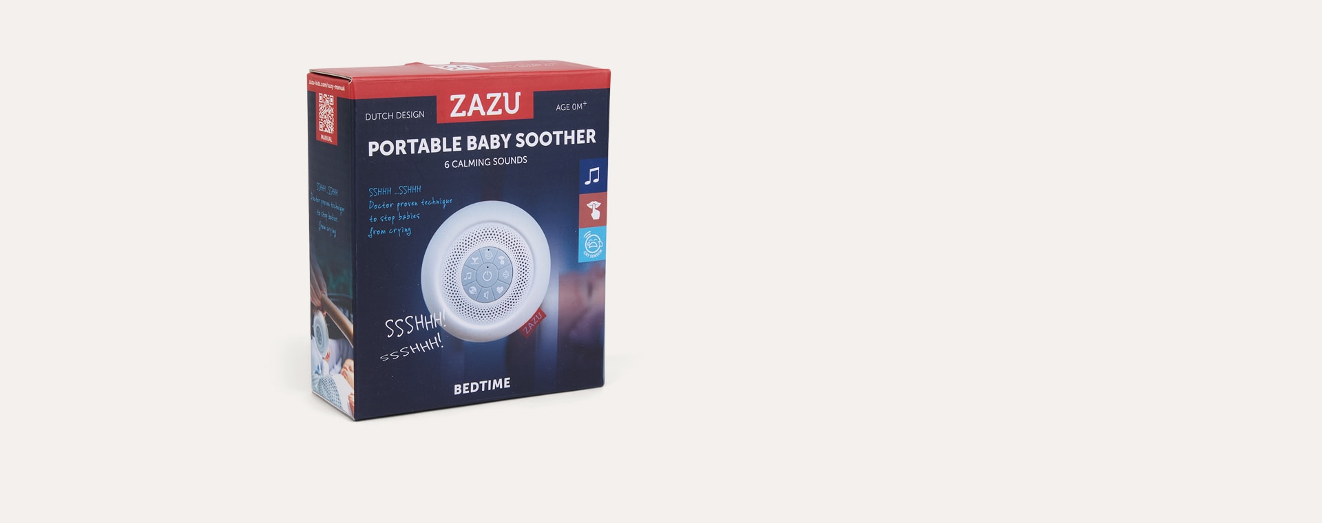 White Zazu Suzy The Portable Baby Soother