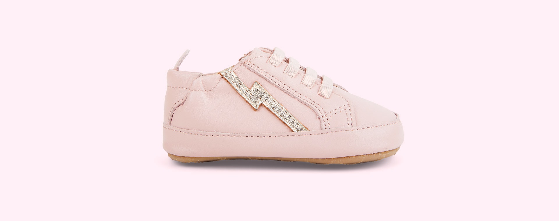 Powder Pink / Gold old soles Bolty Baby Sneakers