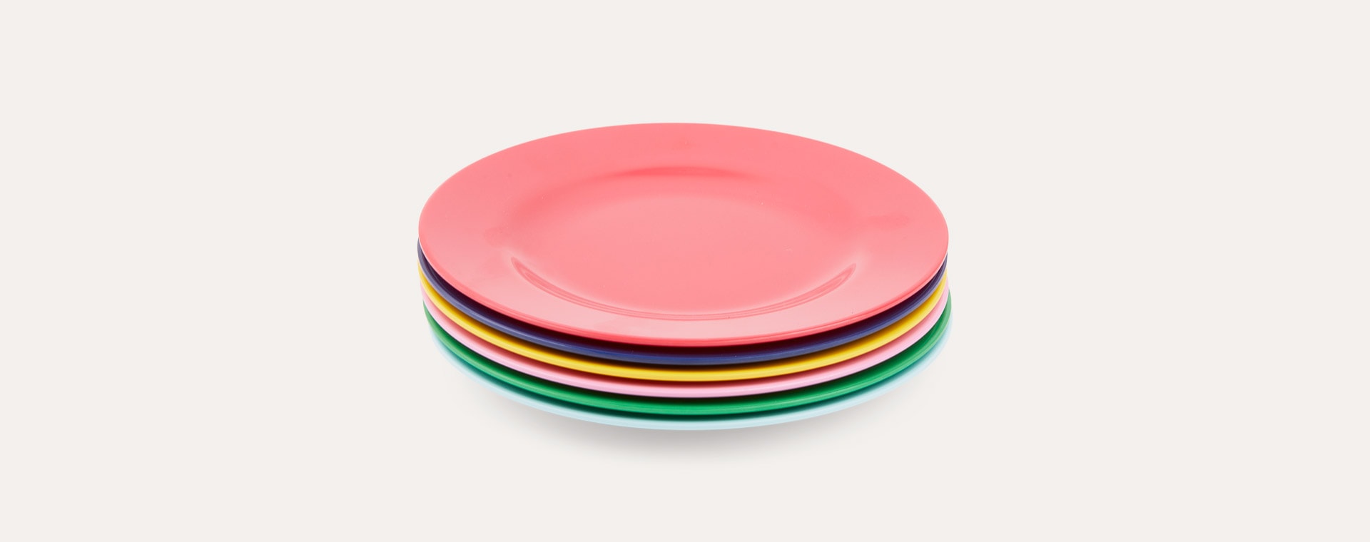 Assorted Favourite Colours Rice 6-Pack Melamine Plates