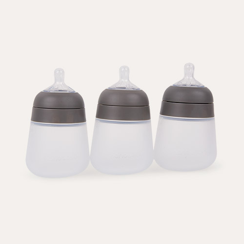 Grey nanobébé 3-Pack Flexy Silicone Baby Bottles