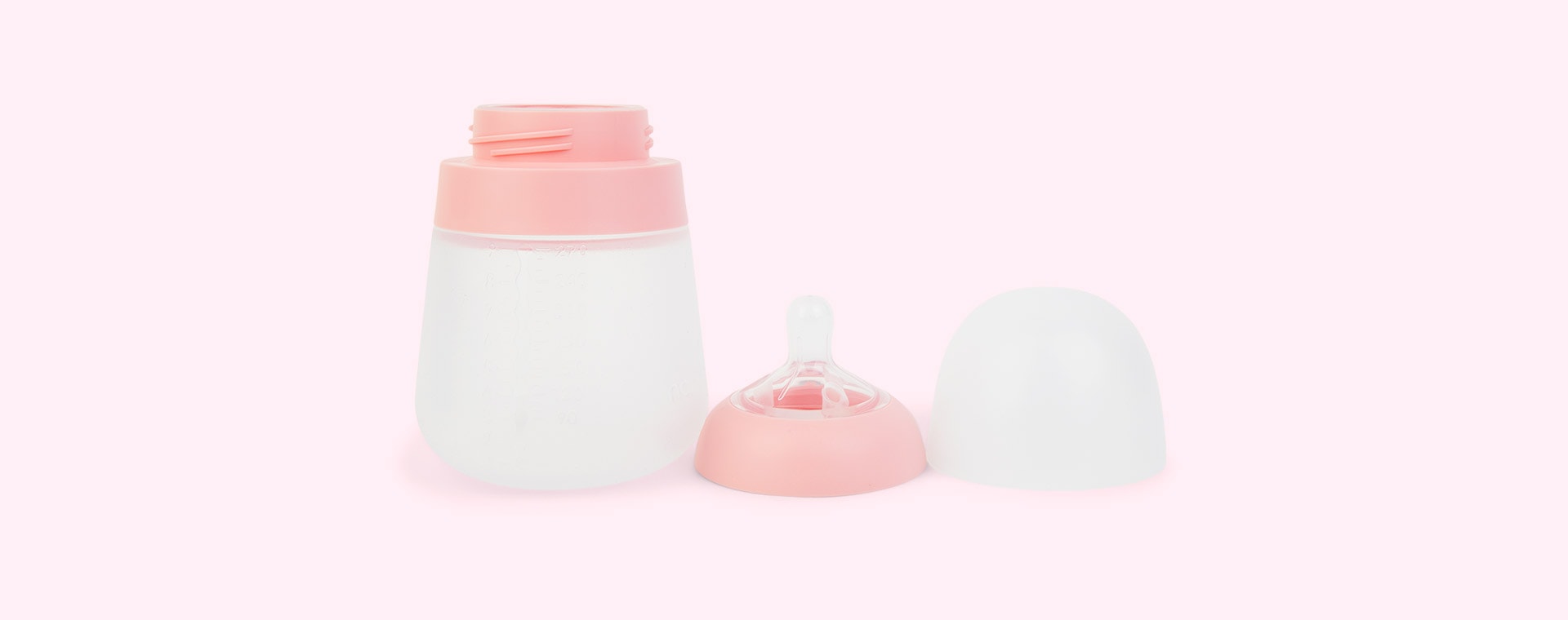 Pink nanobébé 2-Pack Flexy Silicone Baby Bottles