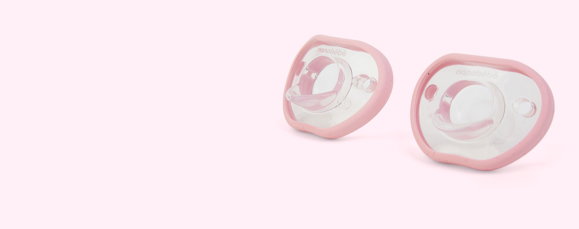 Pink nanobébé 2-Pack Flexy Soothers