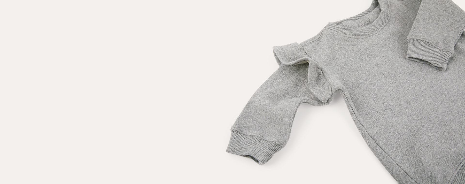 Grey Marl KIDLY Label Sweatshirt Frill Dress