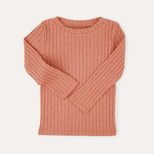 Sepia KIDLY Label Brushed Ribbed Top