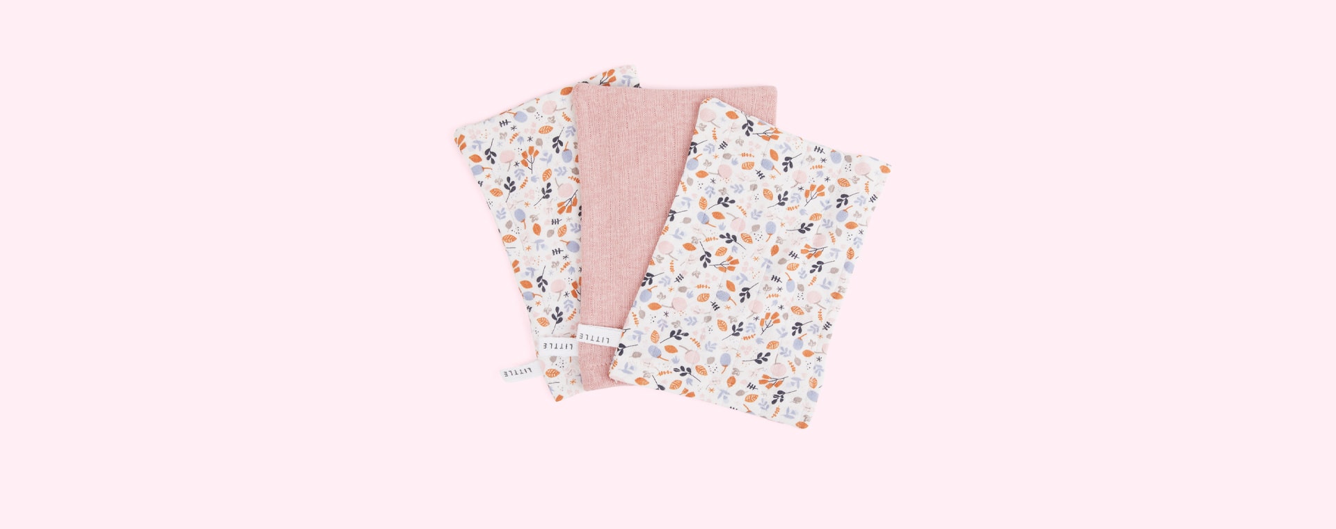 Pure Pink / Spring Flowers Little Dutch 3-pack Washcloths