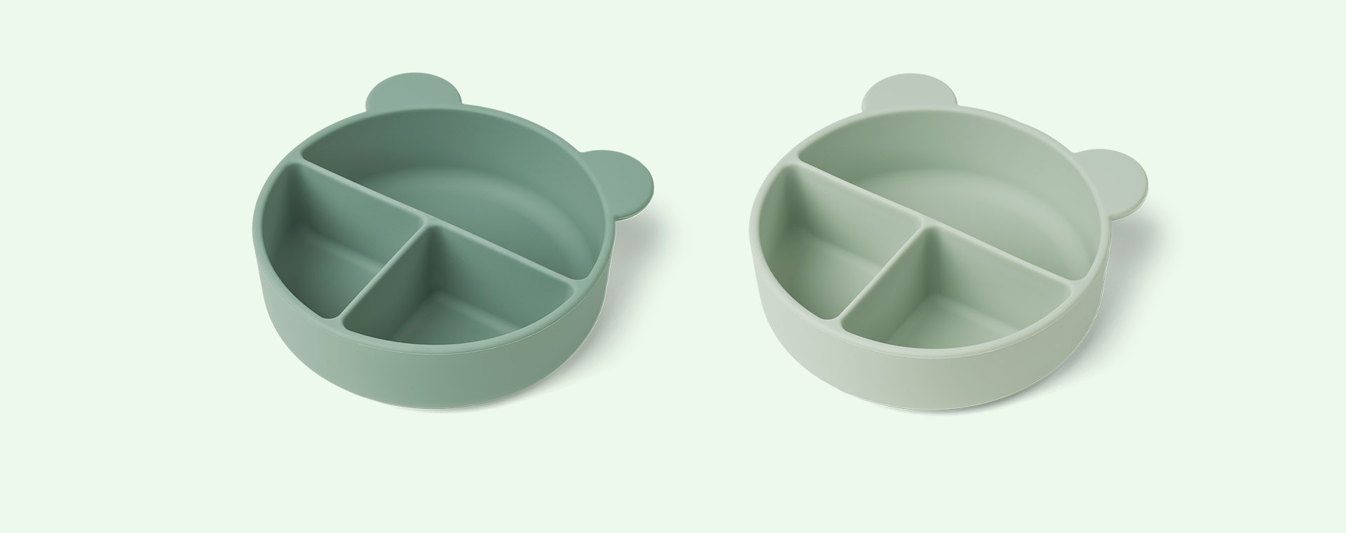 Peppermint/Dusty Mint Mix Liewood 2-Pack Connie Divider Bowl