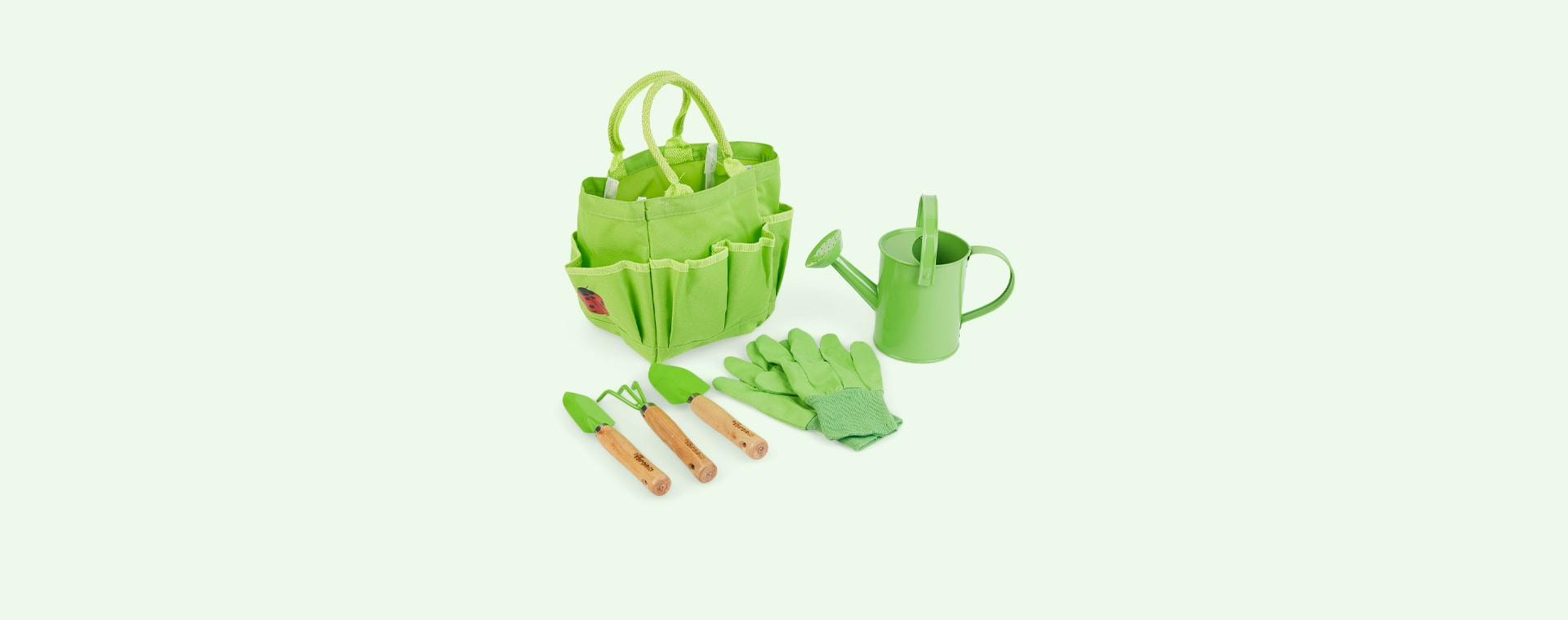Green Bigjigs Small Tote Bag with Tools