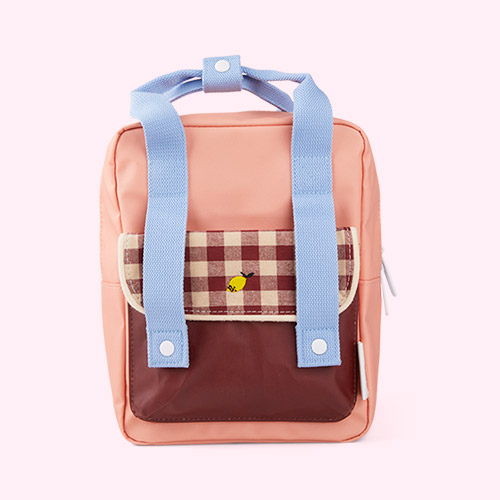 Sunny Blue and  Berry Swirl Sticky Lemon Small Gingham Backpack