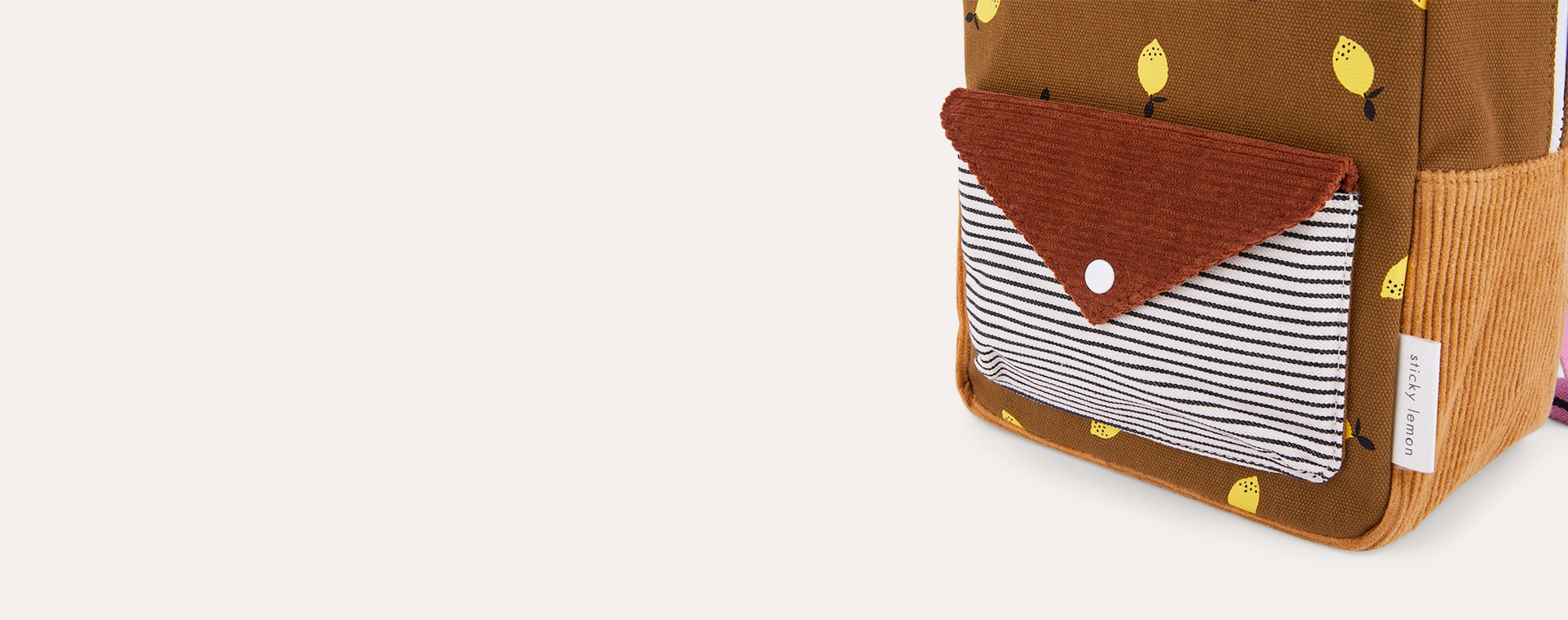 Dijon and Gingerbread Sticky Lemon Small Corduroy Backpack