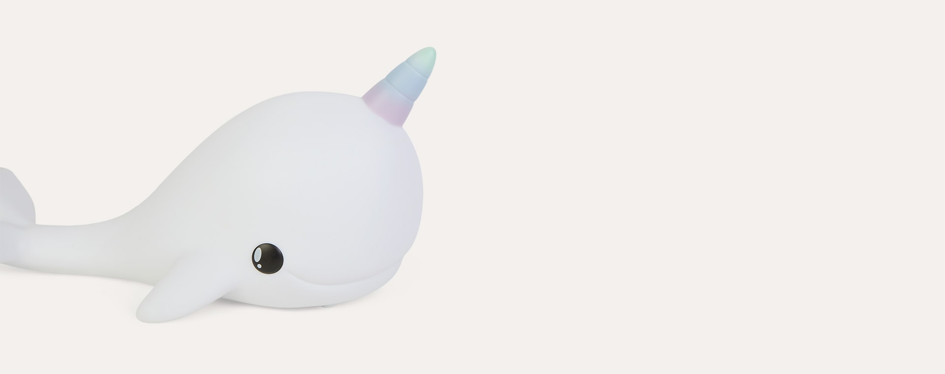 White Narwhal With Pastel Multicoloured Horn Dhink Narwhal Rechargeable LED Night Light
