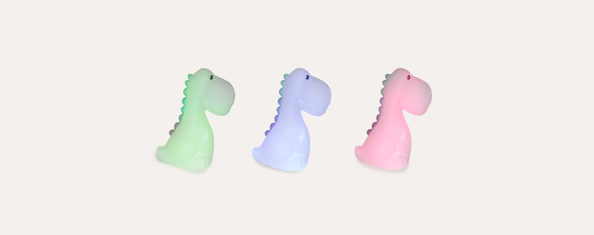 White Dino With Pastel Multicoloured Mane Dhink XL Dino Rechargeable LED Night Light