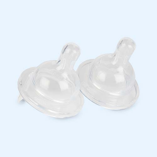 Clear Pura 2-Pack Wide Neck Natural Vent Silicone Teat Fast Flow