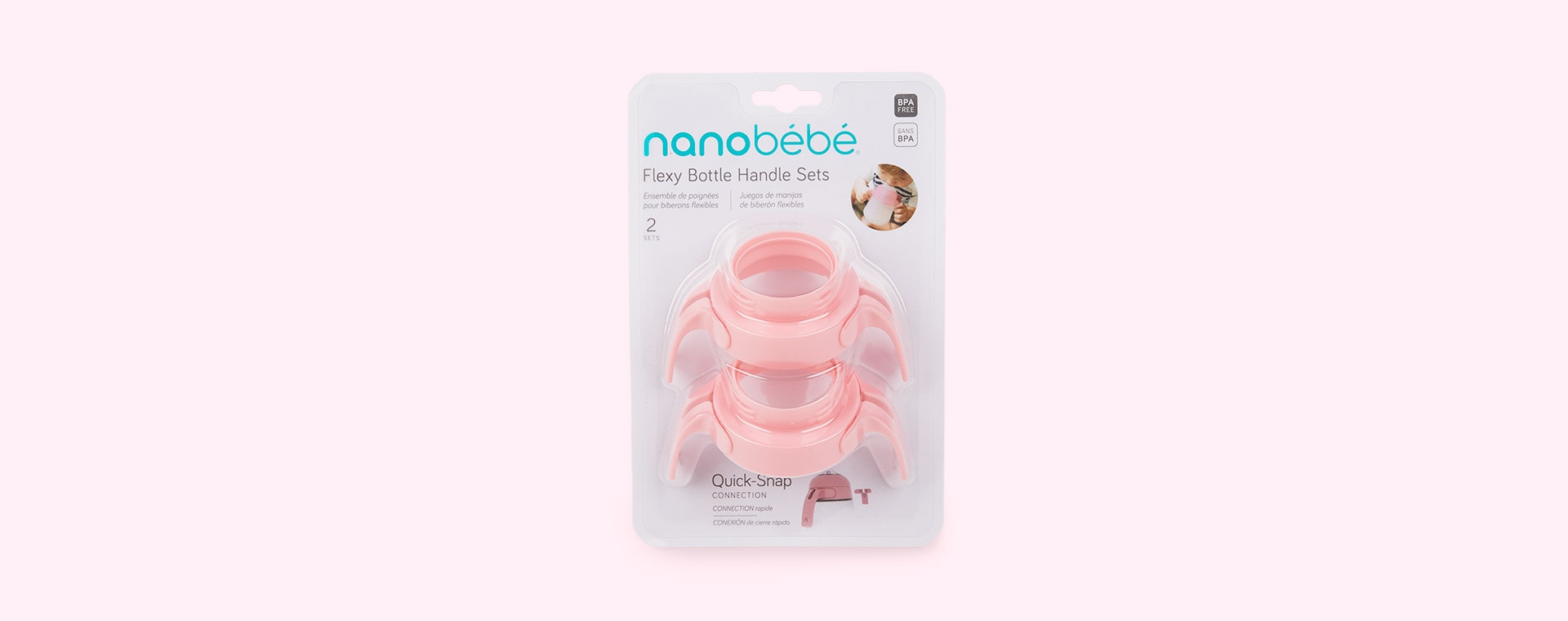 Pink nanobébé Silicone Bottle Handles