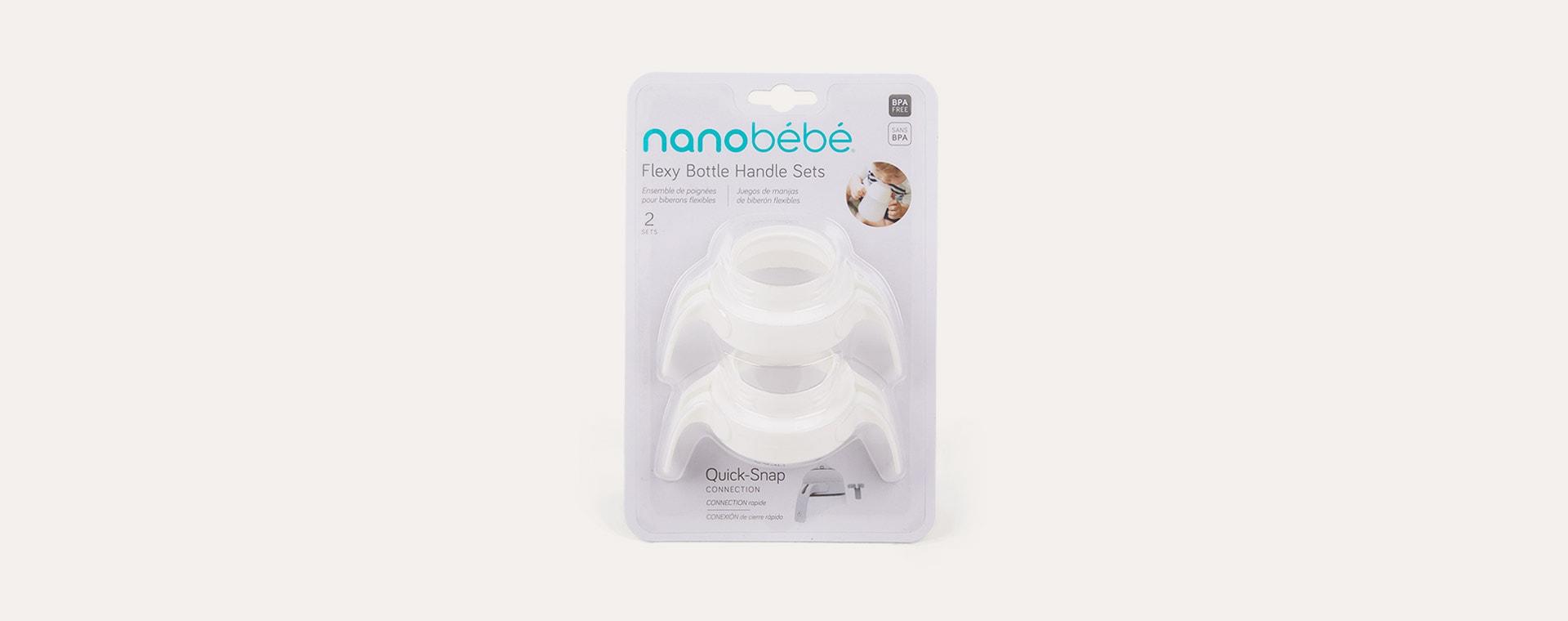 White nanobébé Silicone Bottle Handles