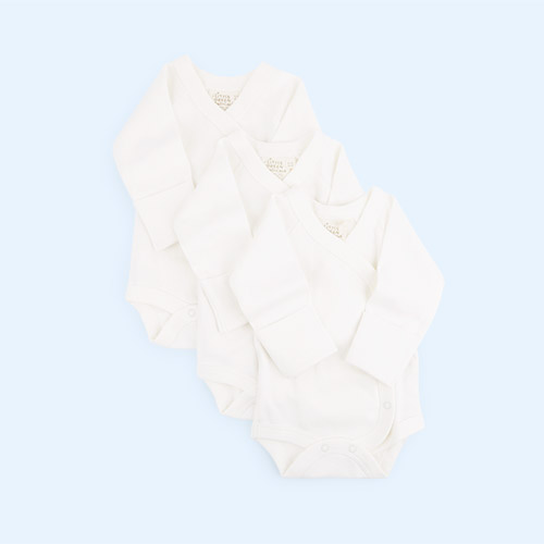 Cream Little Green Radicals 3-Pack Natural Long Sleeve Wrap