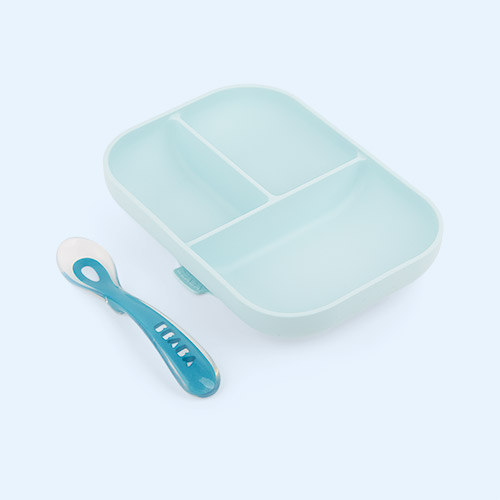 Blue Beaba Silicone Suction Compartment Plate