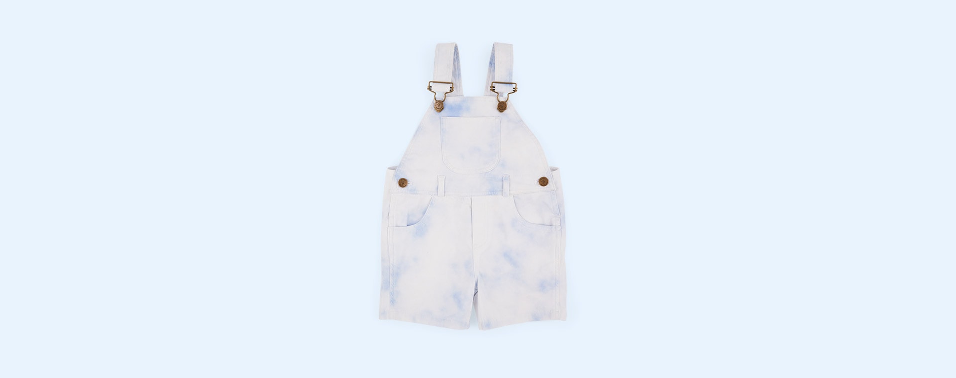 Blue Dotty Dungarees Tie Dye Short Dungarees