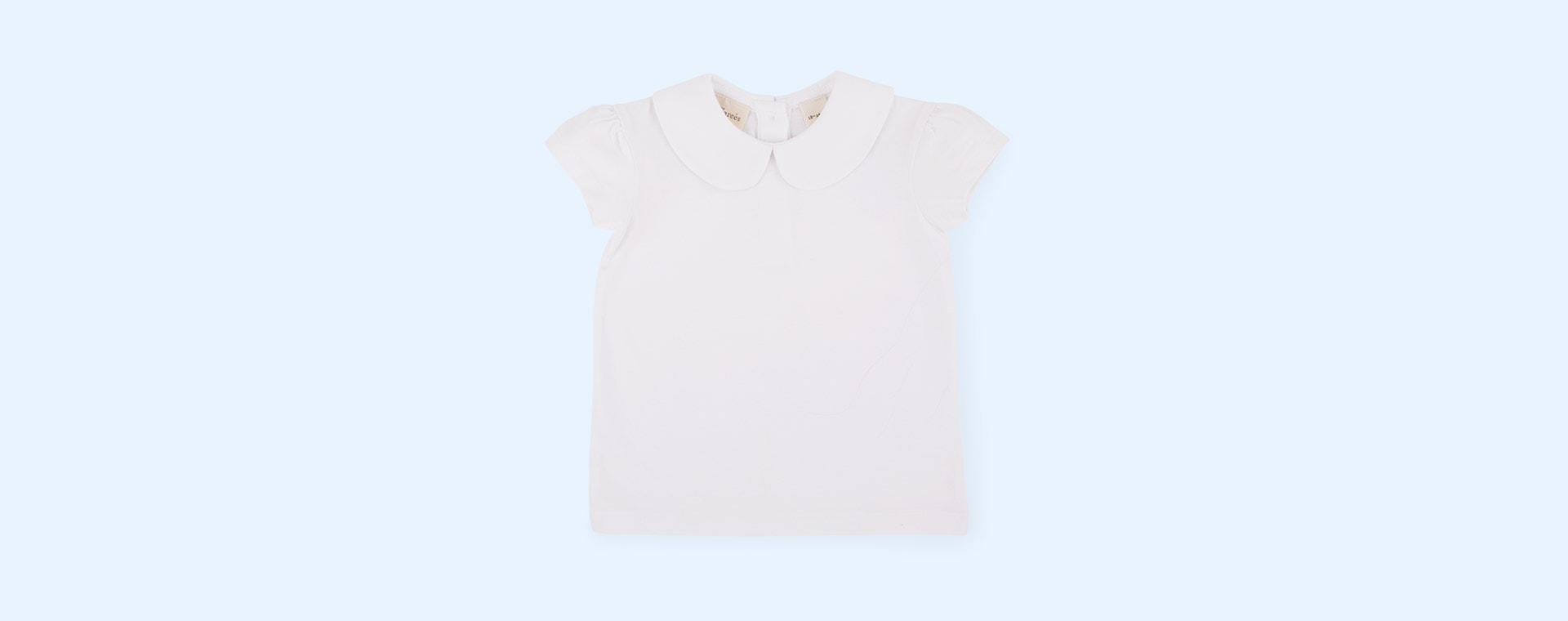 White Dotty Dungarees Peter Pan Collar T-shirt