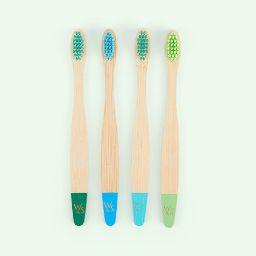 Aqua Wild & Stone 4-Pack Organic Children's Bamboo Toothbrush