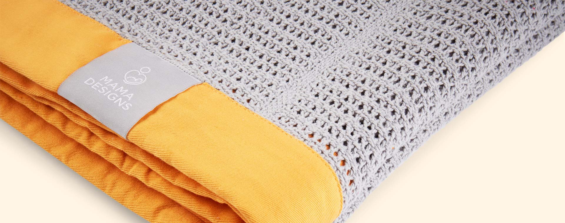 Grey and Orange Trim Mama Designs Cellular Blanket