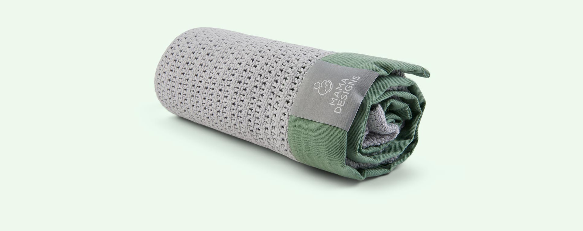 Grey With Green trim Mama Designs Cellular Blanket