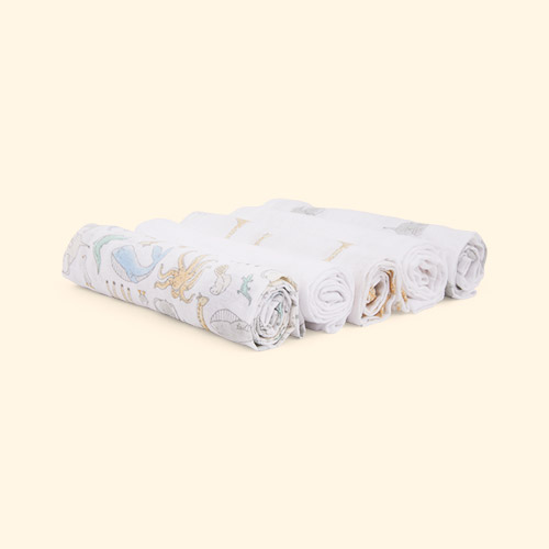 Natural History aden + anais 5-Pack Essentials Cotton Muslin Squares
