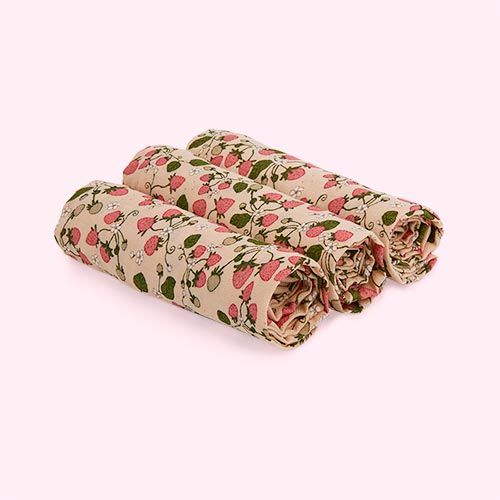 Strawberry Konges Sløjd 3-Pack Muslin Cloth