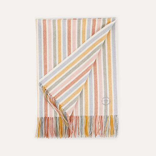 Rainbow Stripe The Tartan Blanket Co Lambswool Baby Blanket Stripe