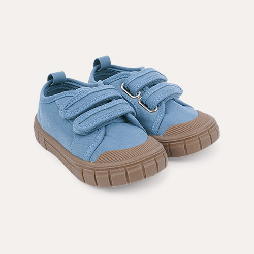 Chambray Blue KIDLY Label Canvas Trainers