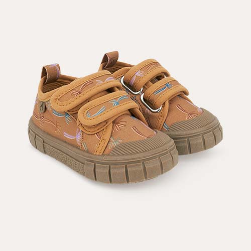 Rust Palm Tree KIDLY Label Canvas Trainers
