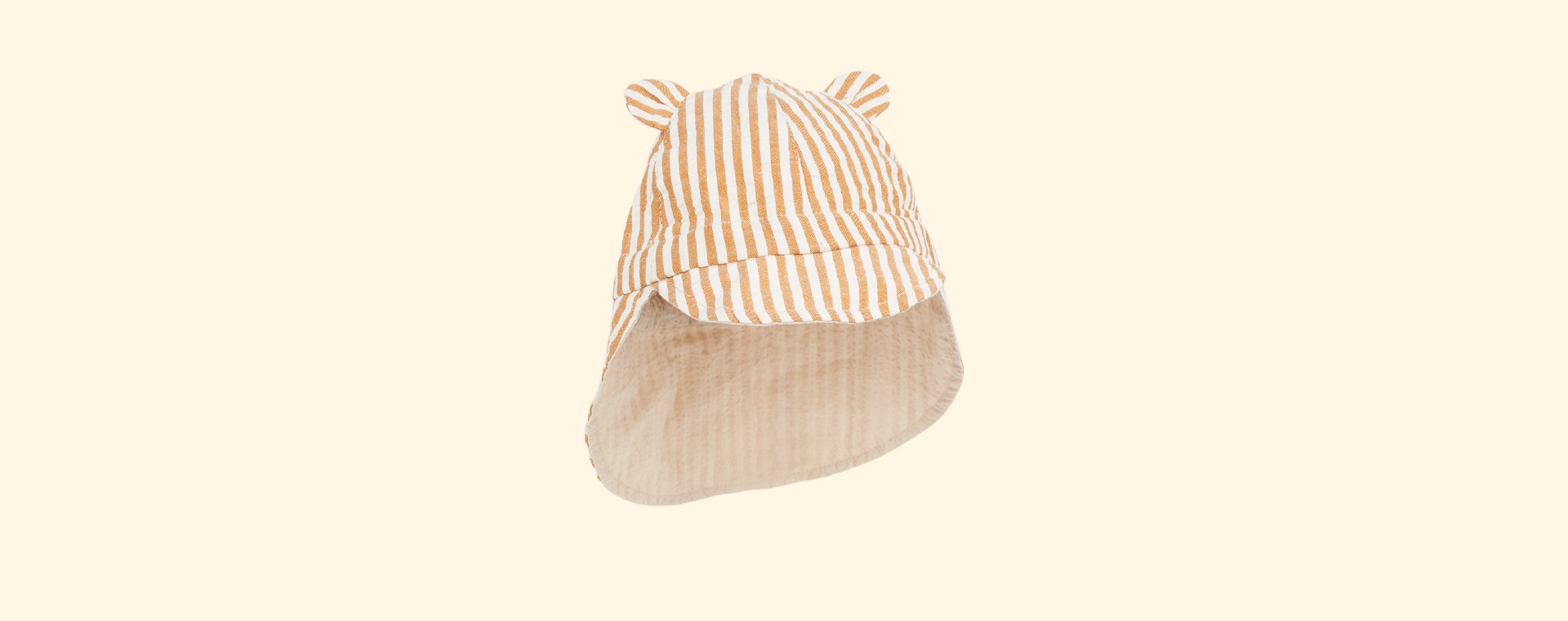 Stripe: Mustard/White Liewood Gorm Reversible Seersucker Sun Hat